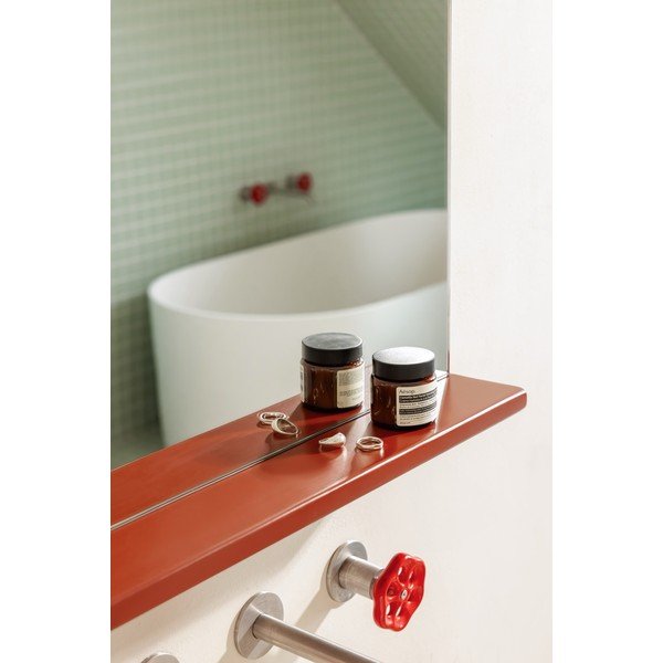 Lustro z półką z drewnianą ramą ścienne 50x75 cm Lun – noo.ma-image-2