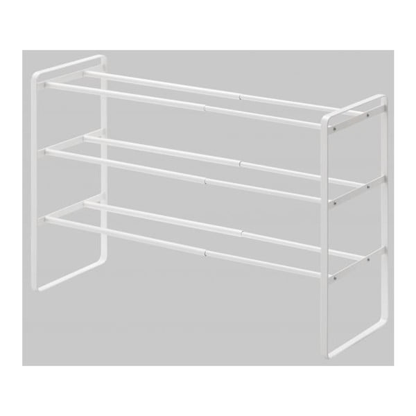 Biała półka regulowana na buty z 3 poziomami YAMAZAKI Maebashi-image-4