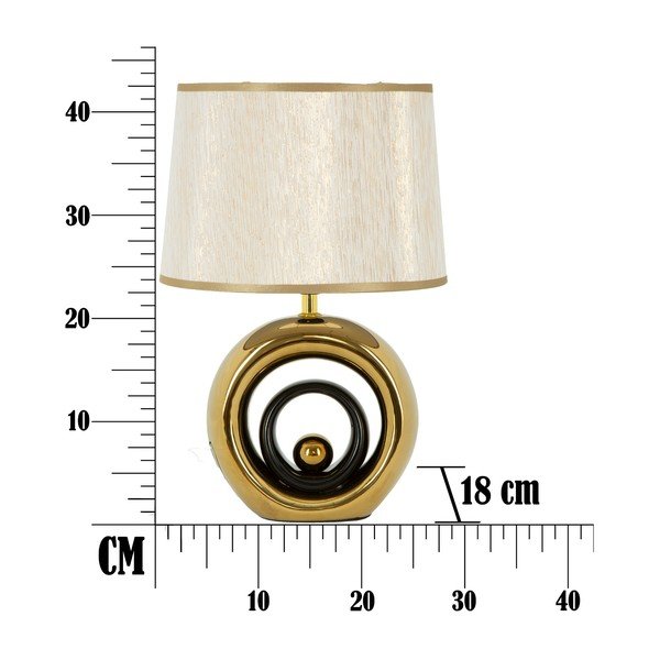 Biała lampa stołowa z konstrukcją w złotym kolorze Mauro Ferretti Round-image-2