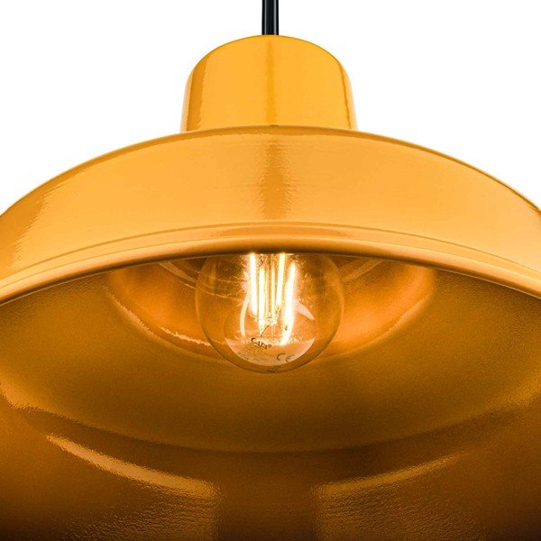 Metalowa lampa wisząca w kolorze ochry ø 32 cm Pawn – Squid Lighting-image-3