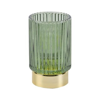 Zielona szklana lampka dekoracyjna LED PT LIVING Ribbed