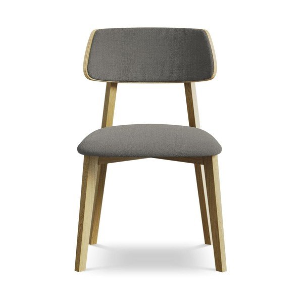 Szare krzesło z litego drewna Niu – Makamii-image-1