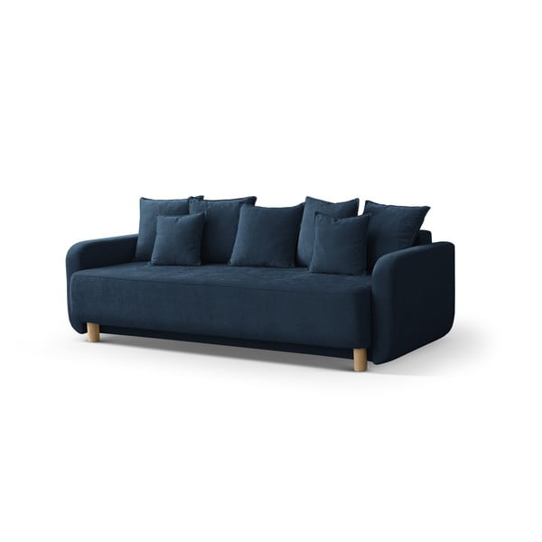 Ciemnoniebieska rozkładana sofa ze schowkiem 231 cm Elen – Micadoni -image-1