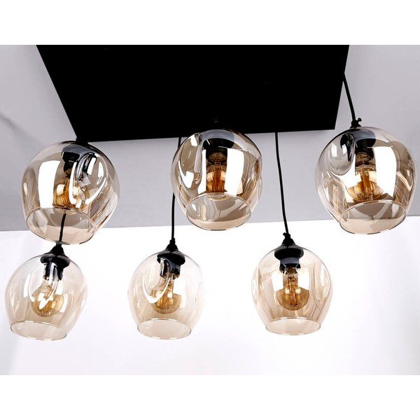Czarna lampa wisząca ze szklanym kloszem 33x67 cm Aspa – Candellux Lighting-image-3