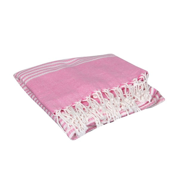Ręcznik kąpielowy hammam Hermes Pink, 90x190 cm