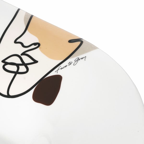 Ceramiczny talerz do serwowania VDE Tivoli 1996 Face to Grey, 43,5 x 35,5 cm-image-1