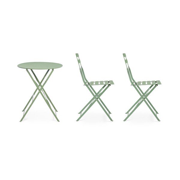 Szałwiowy stalowy zestaw mebli ogrodowych dla 2 osób Austin – Bizzotto-image-3