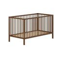 Brązowe łóżeczko z litego drewna bukowego ze zdejmowanym bokiem/z regulowaną wysokością 70x140 cm Dino – Vipack