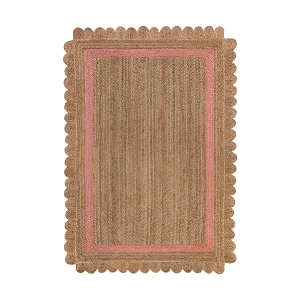Różowo-naturalny dywan z juty tkany ręcznie 120x170 cm Grace – Flair Rugs