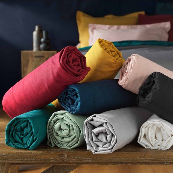 Zielone bawełniane prześcieradło z gumką 90x190 cm Lina – douceur d'intérieur-image-4