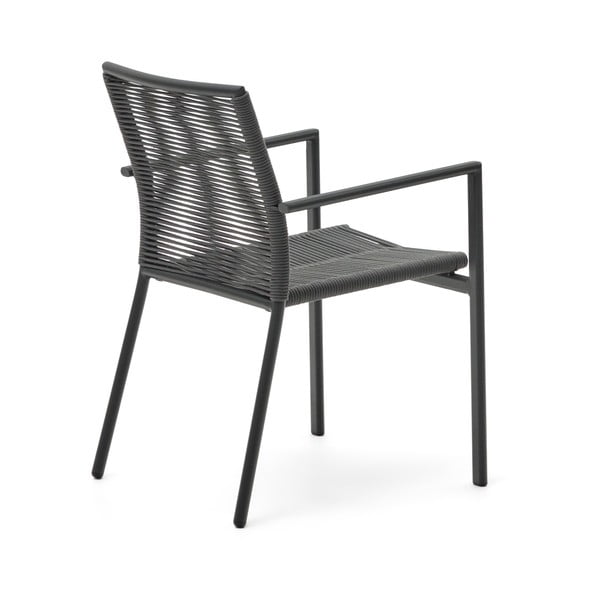 Ciemnoszare metalowe krzesło ogrodowe Culip – Kave Home-image-4