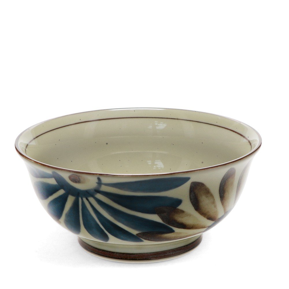 Niebiesko-beżowa porcelanowa miska na ramen 1 l Flower – Rex London