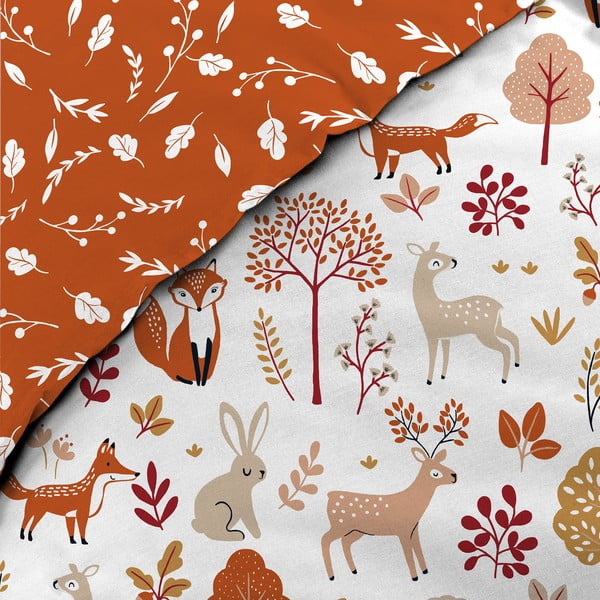 Biało-ruda bawełniana pościel dziecięca jednoosobowa 140x200 cm Roxy – douceur d'intérieur-image-2