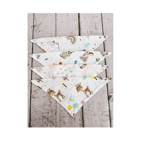 Białe muślinowe śliniaki zestaw 4 szt. Mila – Lydia&Co-image-3