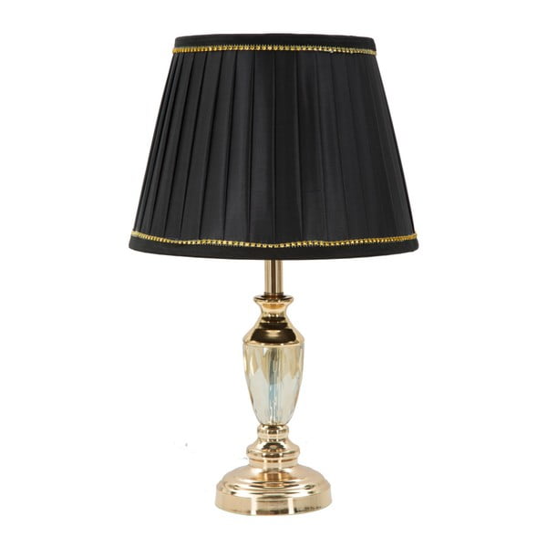 Czarna lampa stołowa Mauro z konstrukcją w złotym kolorze Ferretti Plie