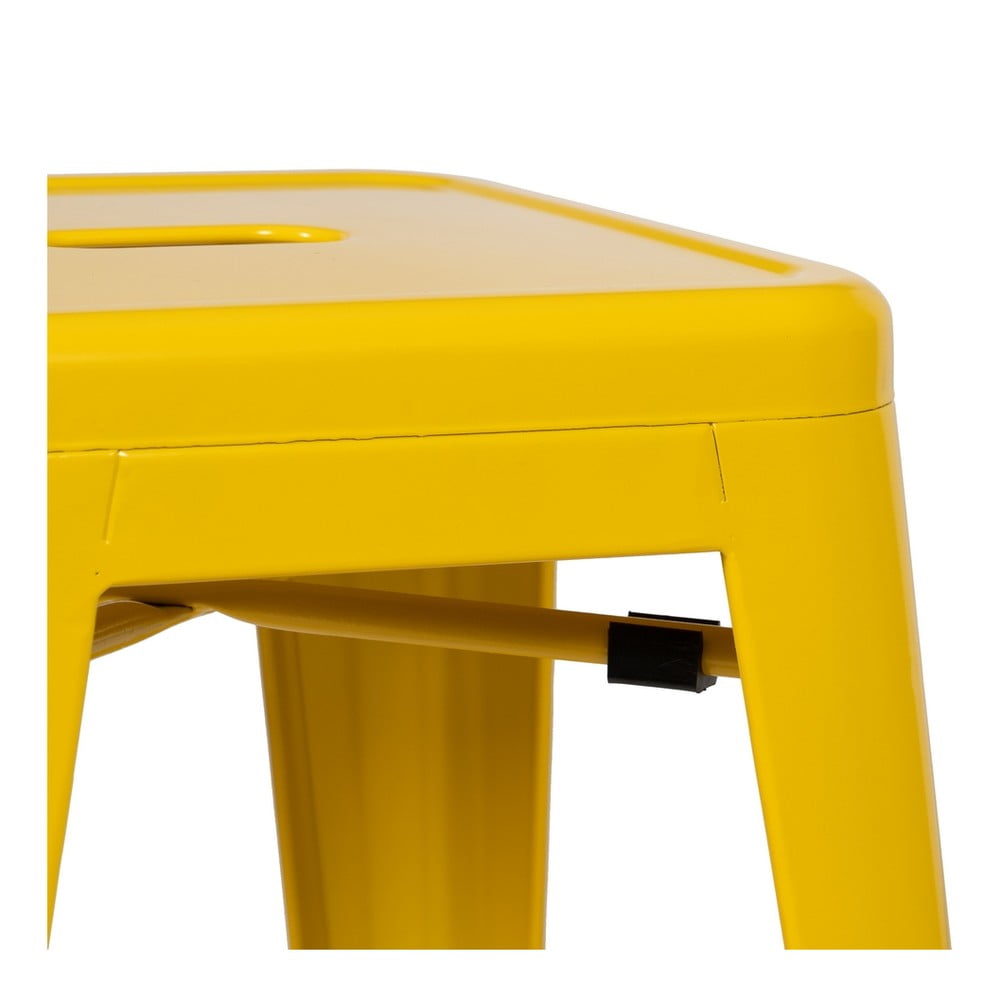 Żółte metalowe hokery zestaw 2 szt. (wysokość siedziska 61 cm) – Ixia (zdjęcie 6)