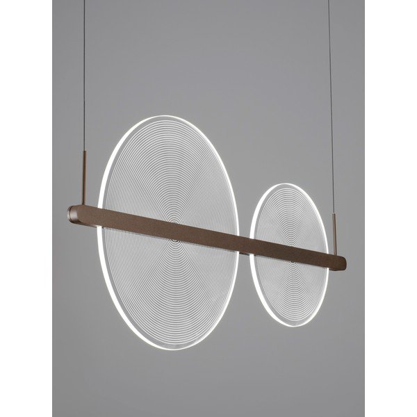 Brązowa aluminiowa lampa wisząca LED ze ściemniaczem z kloszem ze szkła akrylowego Noah – Nova Luce-image-2