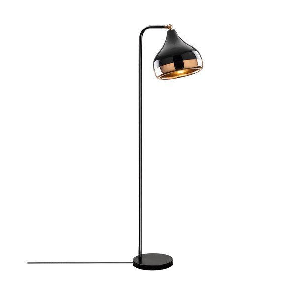 Czarna lampa stojąca z elementami w kolorze miedzi Opviq lights Yildo-image-2