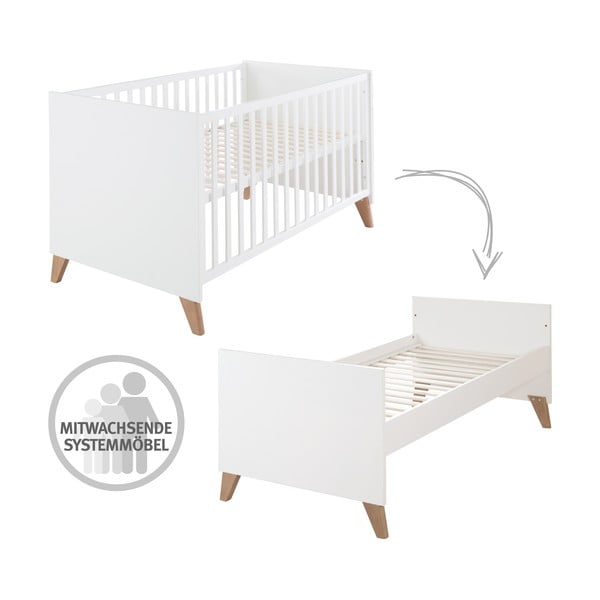 Biało-naturalne łóżeczko 70x140 cm Ole – Roba-image-3