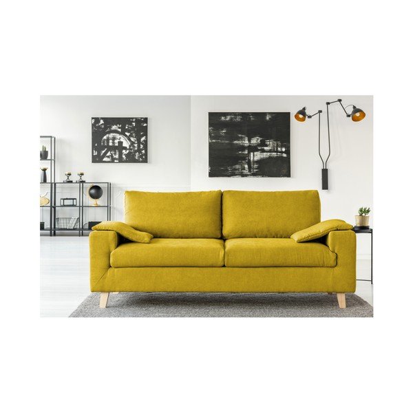 Żółta sofa 3-osobowa Cosmopolitan desing Caracas-image-3