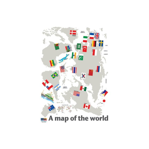 Naklejka World Map and Flags-image-2