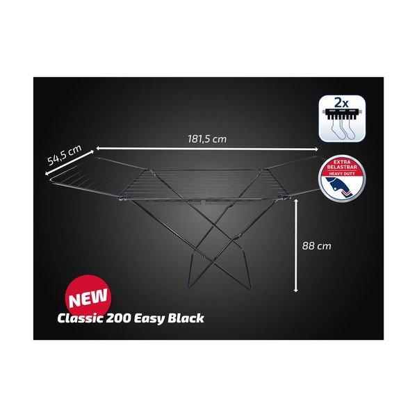 Czarna suszarka na pranie 20 m Classic 200 Easy – LEIFHEIT-image-2