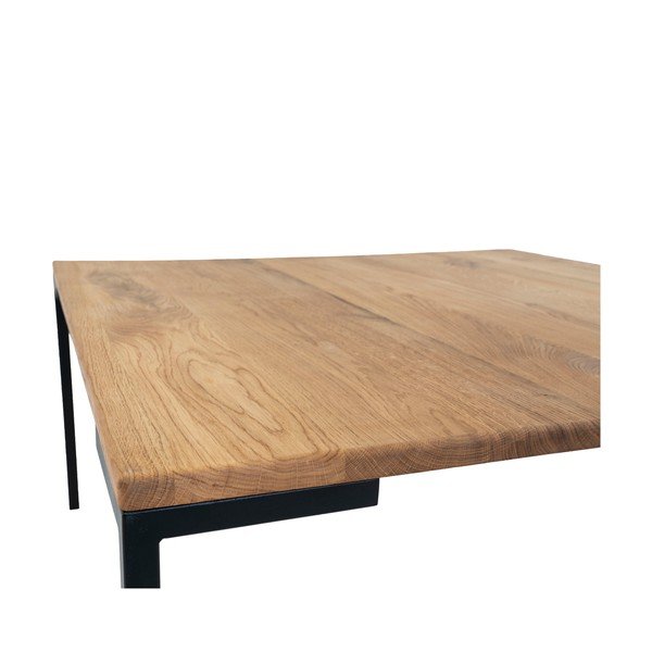 Czarny stolik z blatem z drewna dębowego House Nordic Lugano, 90x90 cm-image-2