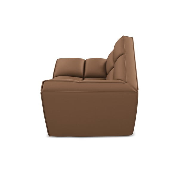 Brązowy moduł sofy z imitacji skóry Kalai – Makamii-image-3