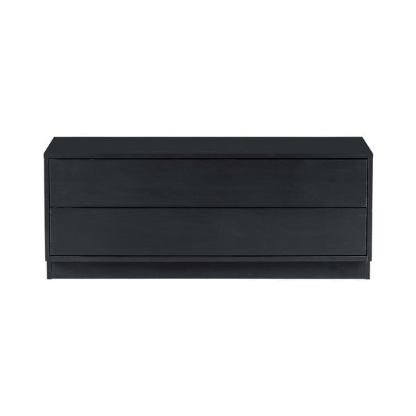 Czarna modułowa szafka pod TV z litego drewna sosnowego 100x40 cm Finca – WOOOD