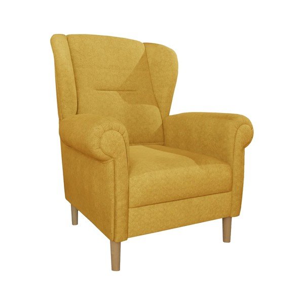 Żółty fotel typu uszak Swan – Ropez