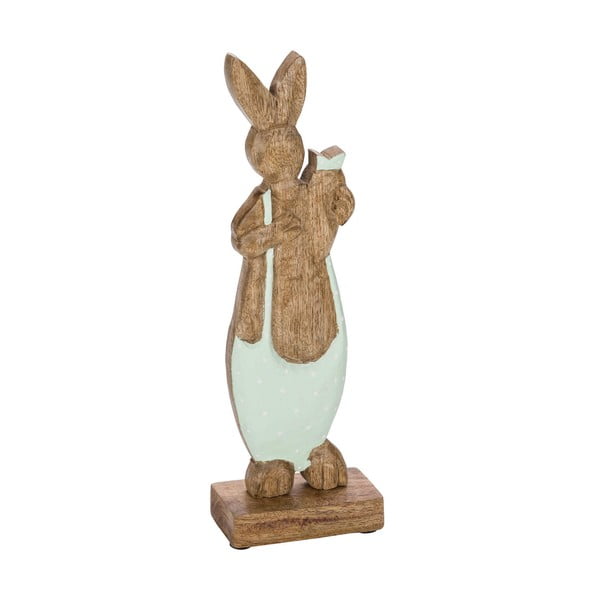 Drewniana dekoracja wielkanocna z zielonymi elementami Ego Dekor Easter Bunny