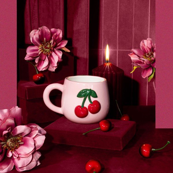 Jasnoróżowy kubek Cherry – Sass & Belle-image-1