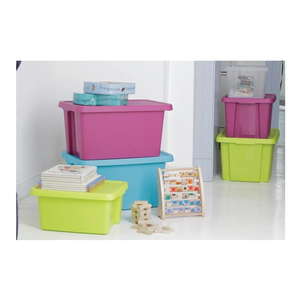 Niebieski pojemnik do przechowywania z pokrywą Curver Essentials, 45 l-image-3