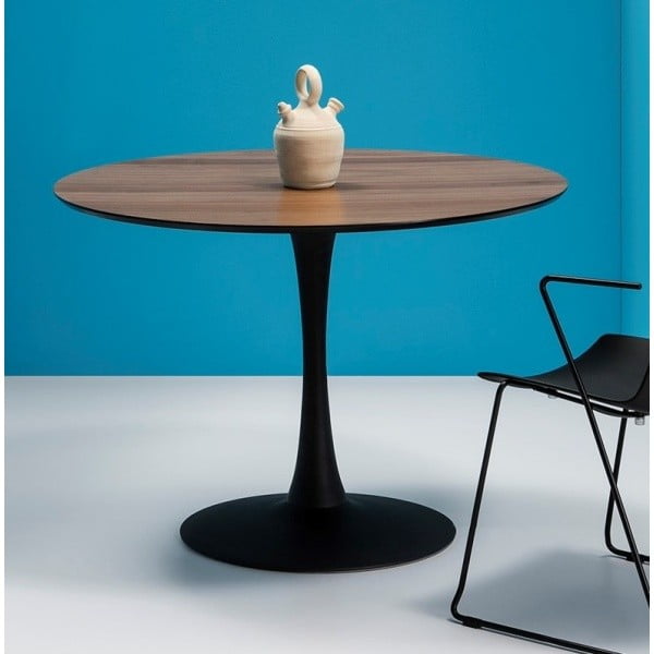 Okrągły stół do jadalni z blatem z dekorem orzecha Marckeric Oda, ⌀ 110 cm-image-3