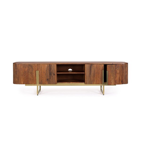 Szafka pod TV z litego drewna mango w naturalnym kolorze 180x45x40 cm Vilas – Bizzotto-image-2