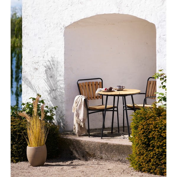 Okrągły stół ogrodowy z litego drewna tekowego ø 70 cm Cleveland – House Nordic-image-1