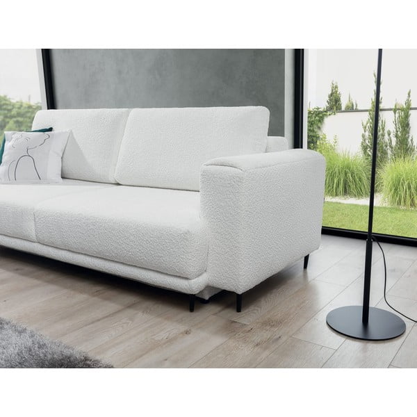 Kremowa rozkładana/ze schowkiem sofa z materiału bouclé 260 cm Dalia – ELTAP-image-2