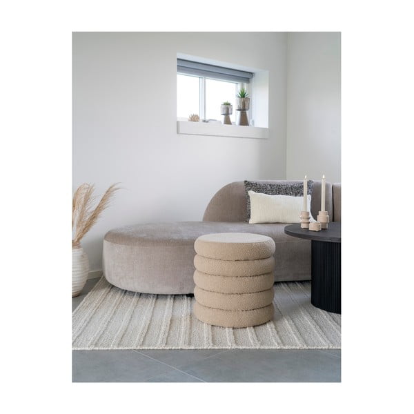 Beżowy puf z materiału bouclé Brooklyn – House Nordic-image-2