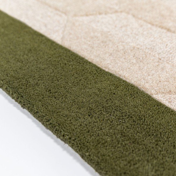 Zielony/w naturalnym kolorze wełniany chodnik tkany ręcznie 60x230 cm Apex Border Wool – Flair Rugs-image-2