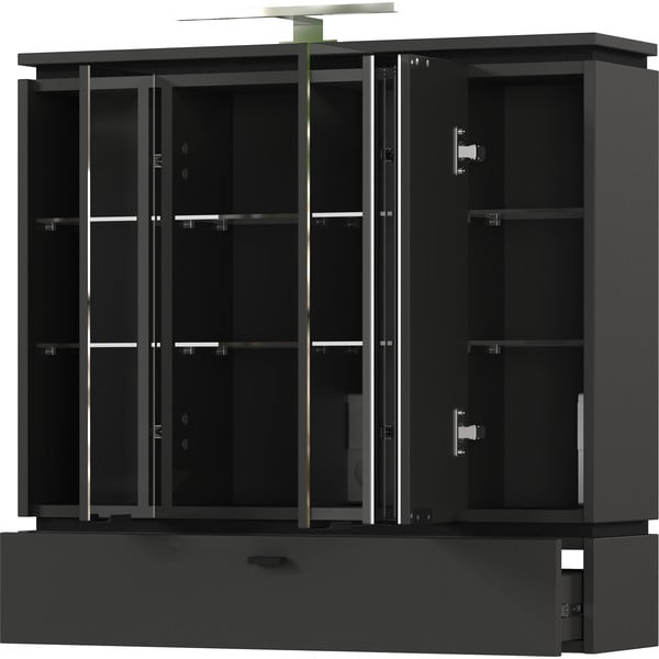 Antracytowa szafka łazienkowa z lustrem i oświetleniem 79x80 cm Modesto – Germania-image-2