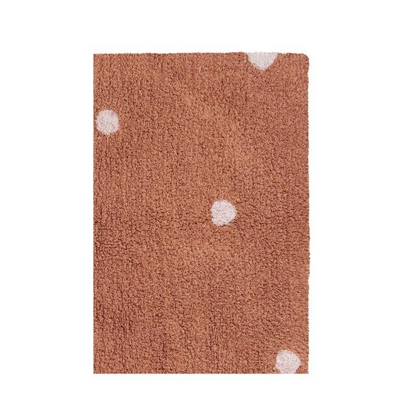 Ceglasty bawełniany dywan dziecięcy tkany ręcznie odpowiedni do prania 100x150 cm Mini Dot Chestnut – Lorena Canals-image-3