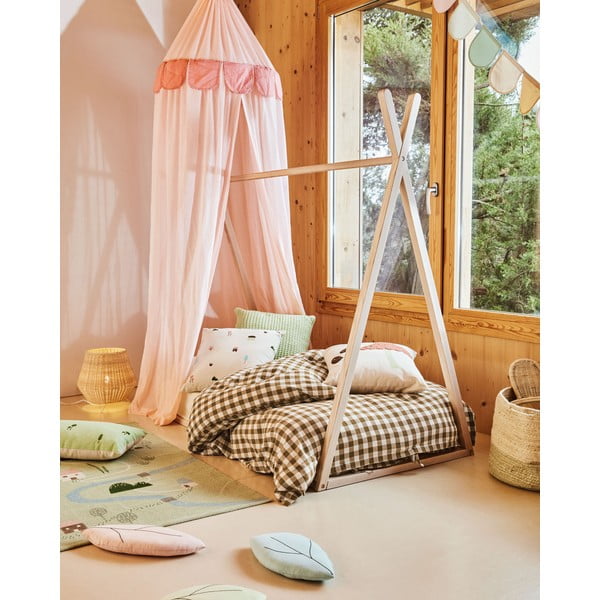 Łóżko dziecięce z litego drewna bukowego w kształcie domku ze stelażem 90x190 cm Maralis – Kave Home-image-2