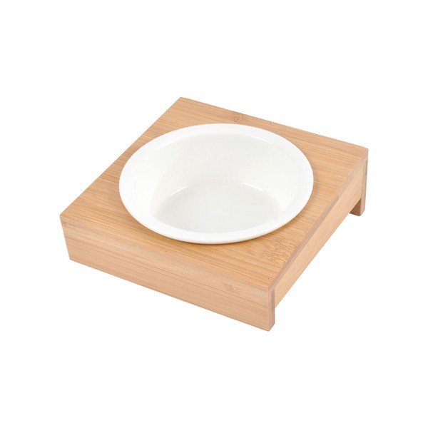 Bambusowa miska ze stojakiem dla psów ø 12 cm – Love Story