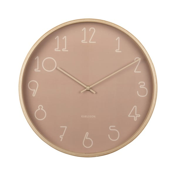 Różowy zegar Karlsson Sencillo, ø 40 cm