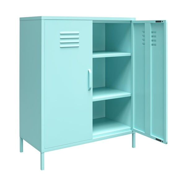 Jasnoniebieska metalowa szafka Novogratz Cache, 80x102 cm-image-4