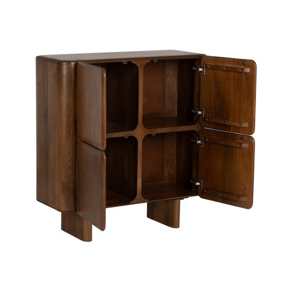 Brązowa szafka z litego drewna mango 104x110x45 cm Nosy – Ixia-image-2