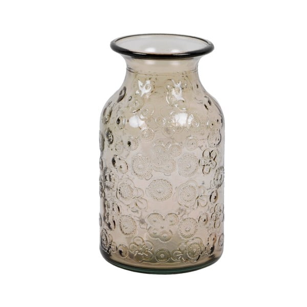 Brązowy wazon ze szkła z recyklingu Ego Dekor Flora, wys. 16 cm