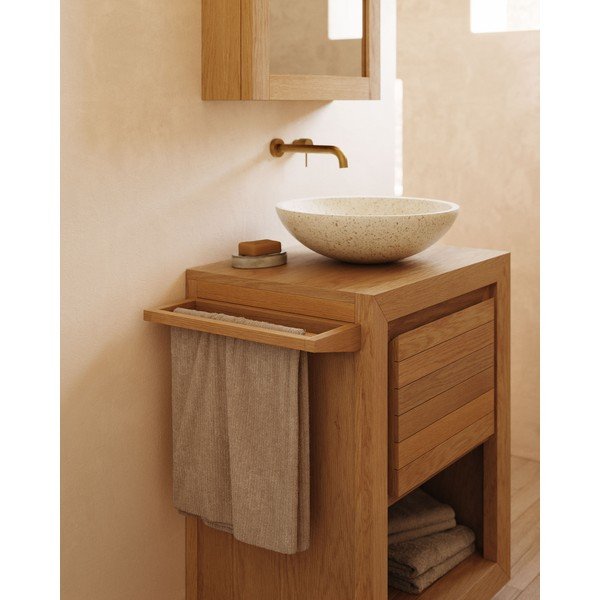 Niska szafka pod umywalkę z litego drewna tekowego 60x80 cm Saula – Kave Home-image-3