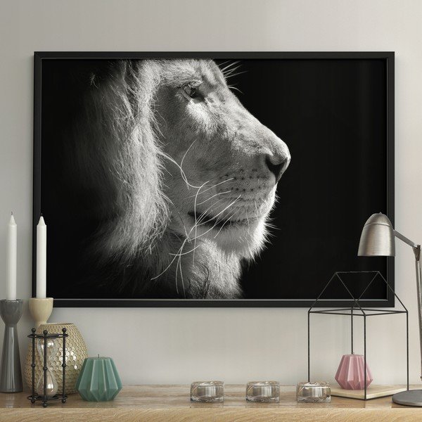 Czarno-biały plakat DecoKing Lion King, 50x40 cm-image-1
