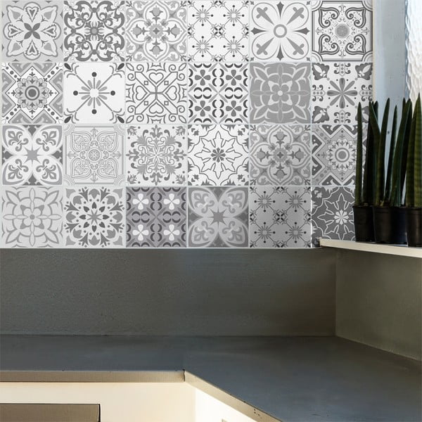 Zestaw 24 naklejek ściennych Ambiance Gythio, 10x10 cm-image-3